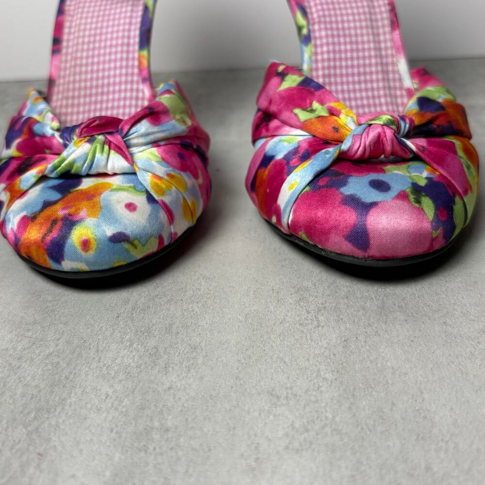 Rocket Dog Brand K9 Satin Floral Pattern Heel Adjustable Ankle Strap Women's 9.5 - Picture 5 of 15